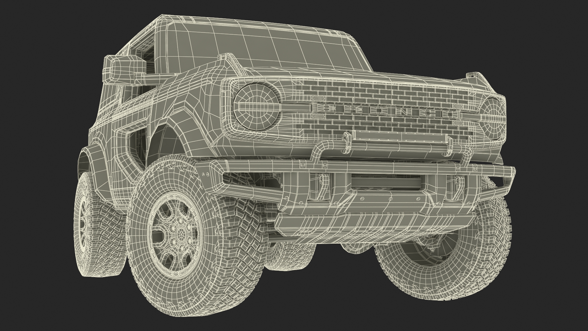 Ford Bronco Two Door 4X4 Shadow Black Rigged 3D model