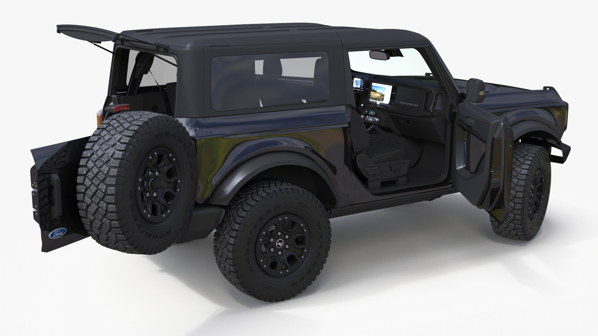 Ford Bronco Two Door 4X4 Shadow Black Rigged 3D model