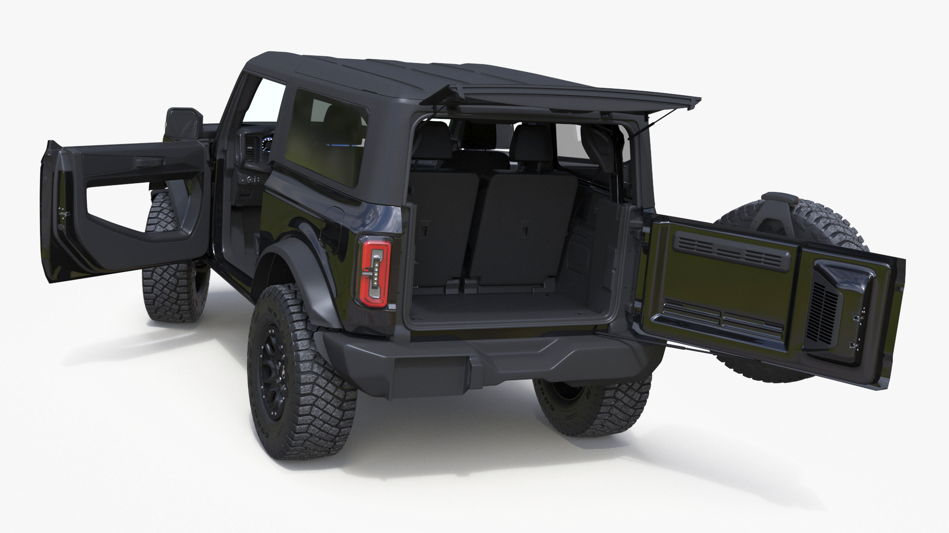 Ford Bronco Two Door 4X4 Shadow Black Rigged 3D model