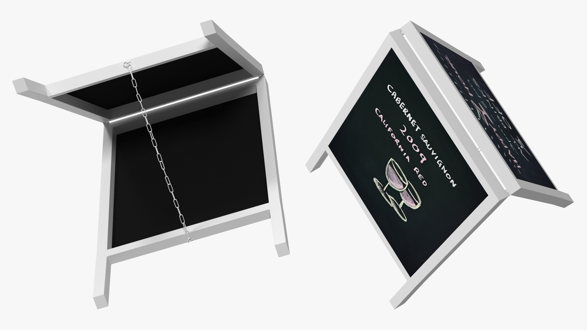 Tall Freestanding Chalkboard Sign White 3D model