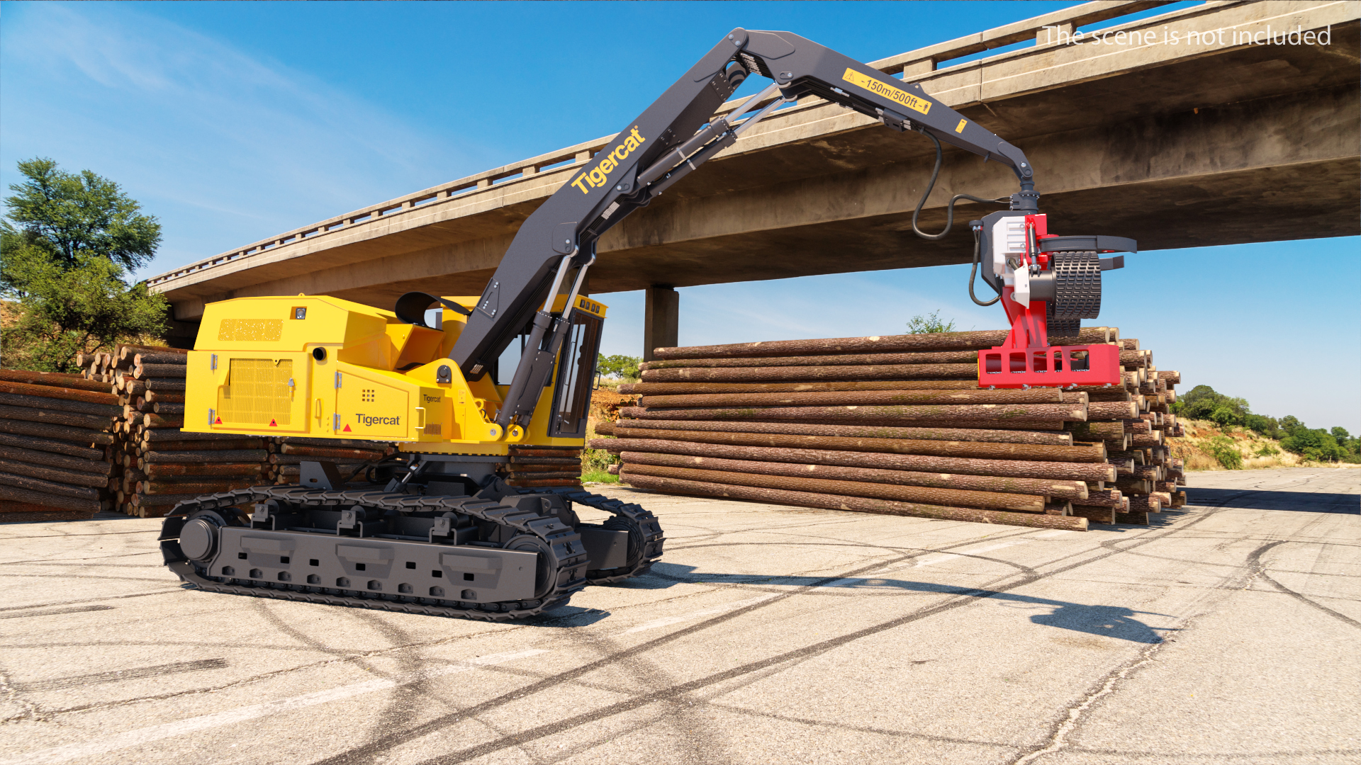 3D Tigercat 855D Tracked Harvester