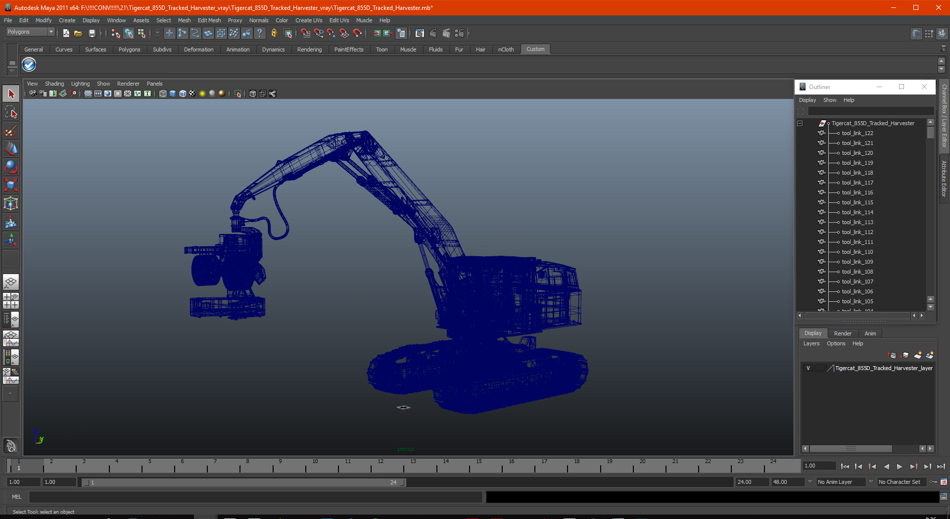 3D Tigercat 855D Tracked Harvester