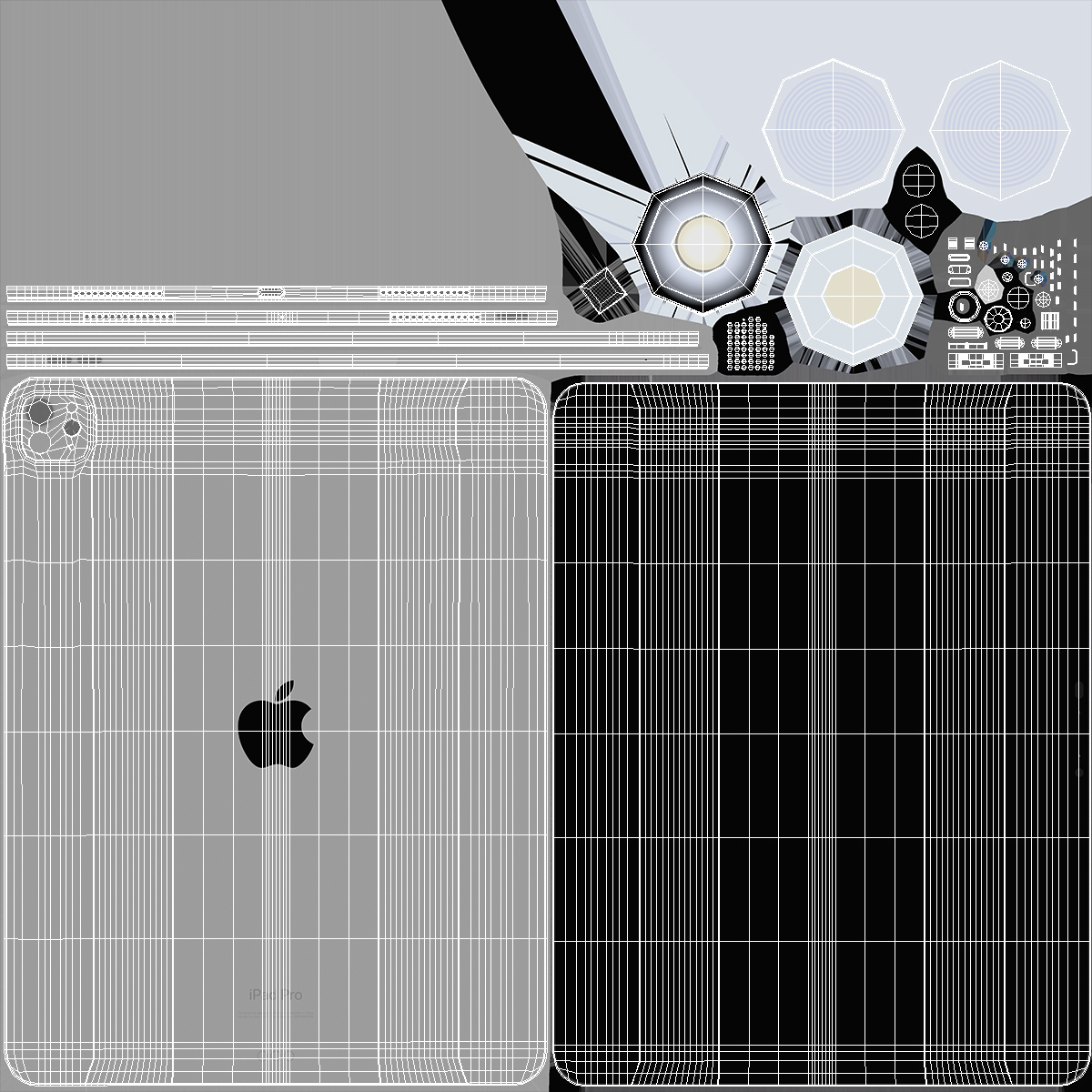 3D Silver Apple IPad Pro 2024 13 Inch Off model
