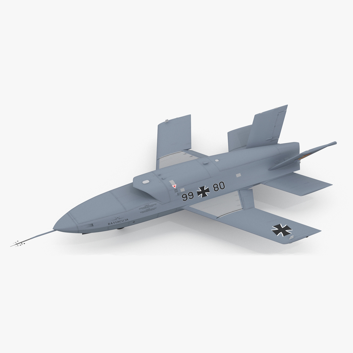 3D Jet Powered UAV EADS Barracuda Rigged for Cinema 4D