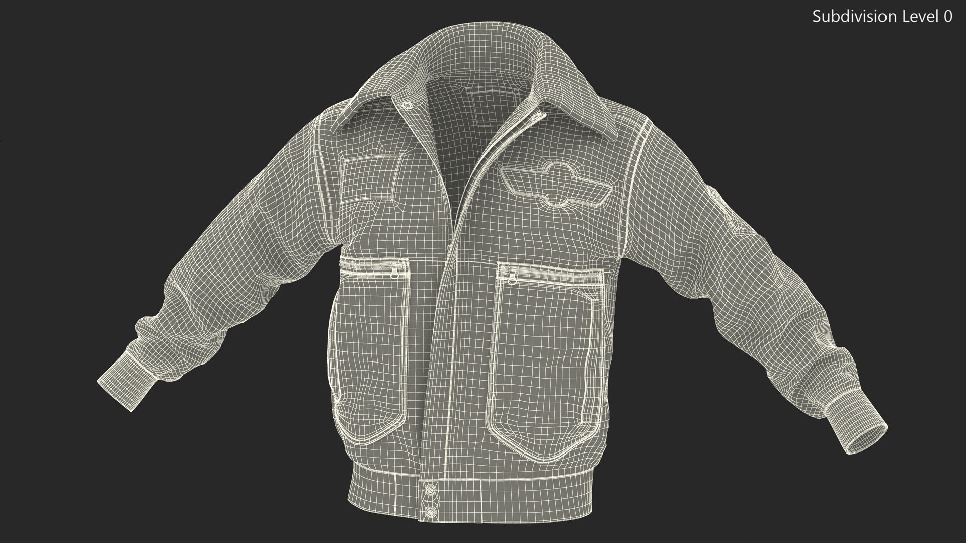 Flight Aviator Leather Jacket Brown Fur 3D model