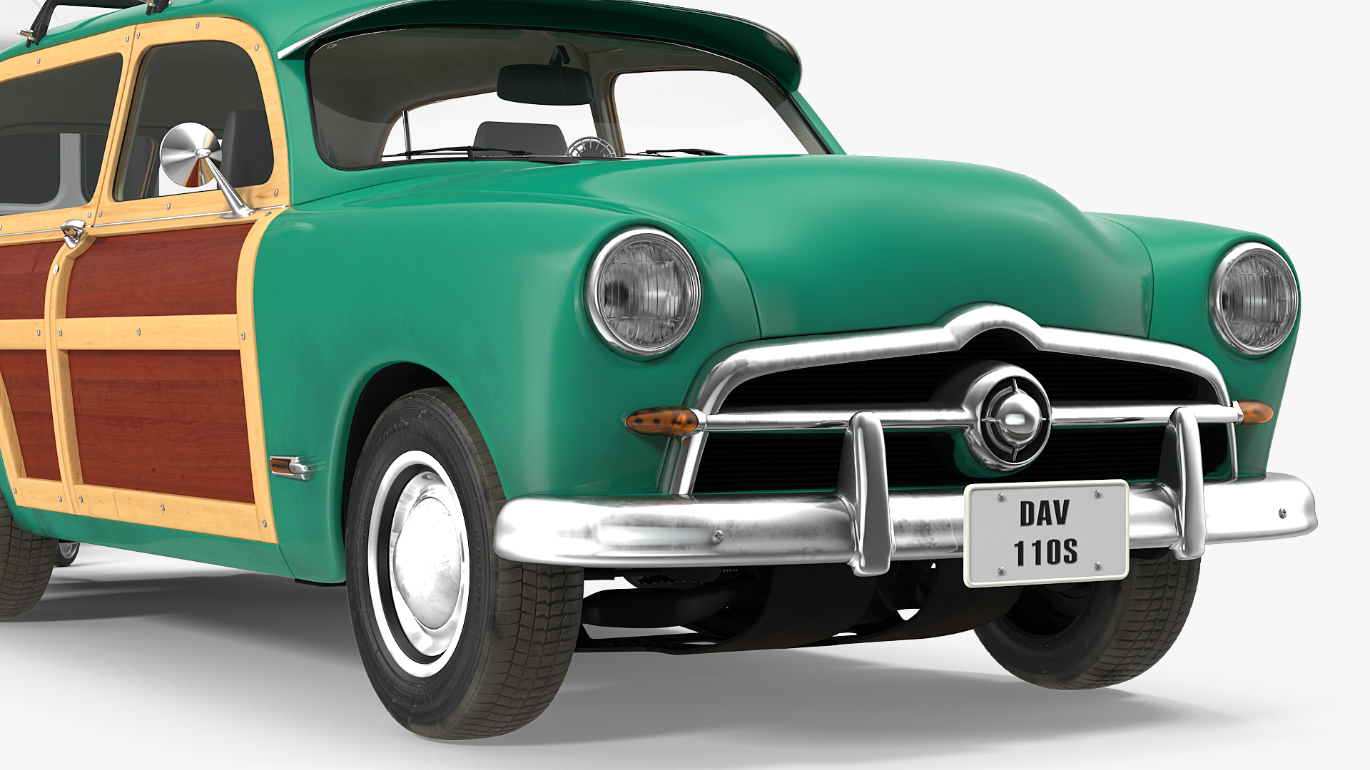 Classic Car with Caravan 3D model