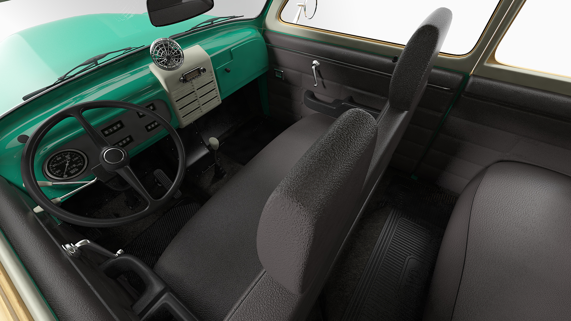 Classic Car with Caravan 3D model