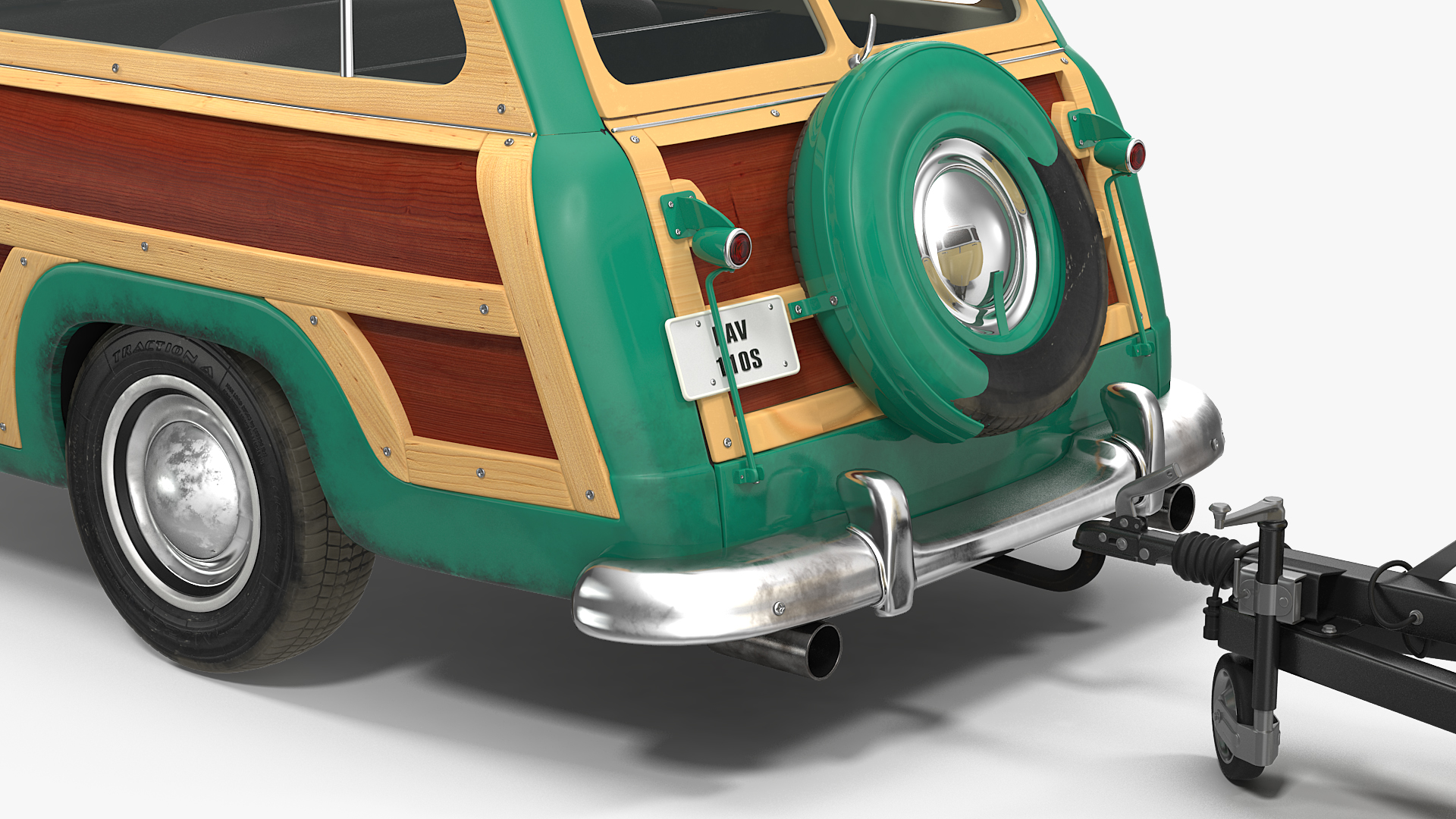 Classic Car with Caravan 3D model