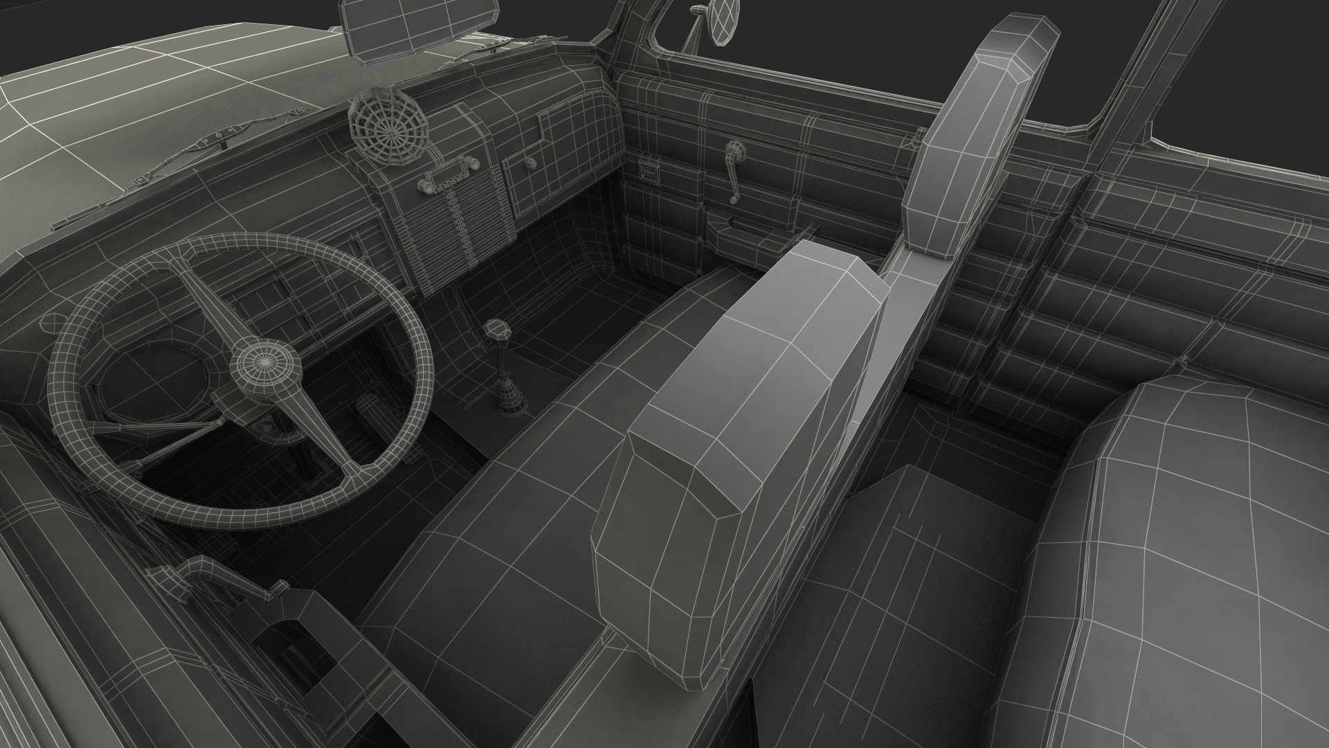 Classic Car with Caravan 3D model