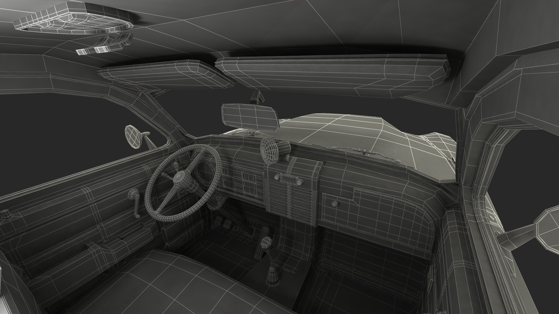 Classic Car with Caravan 3D model