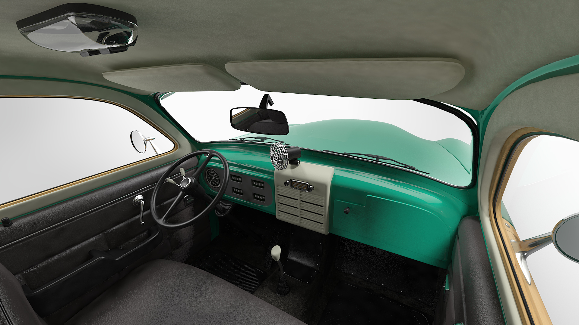 Classic Car with Caravan 3D model