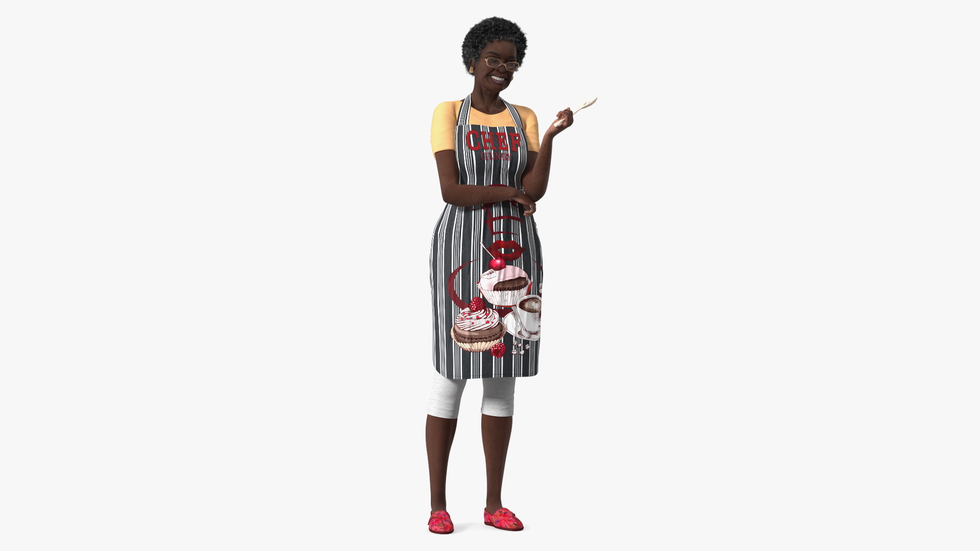 Kitchen Style Afro American Grandma Standing 3D model