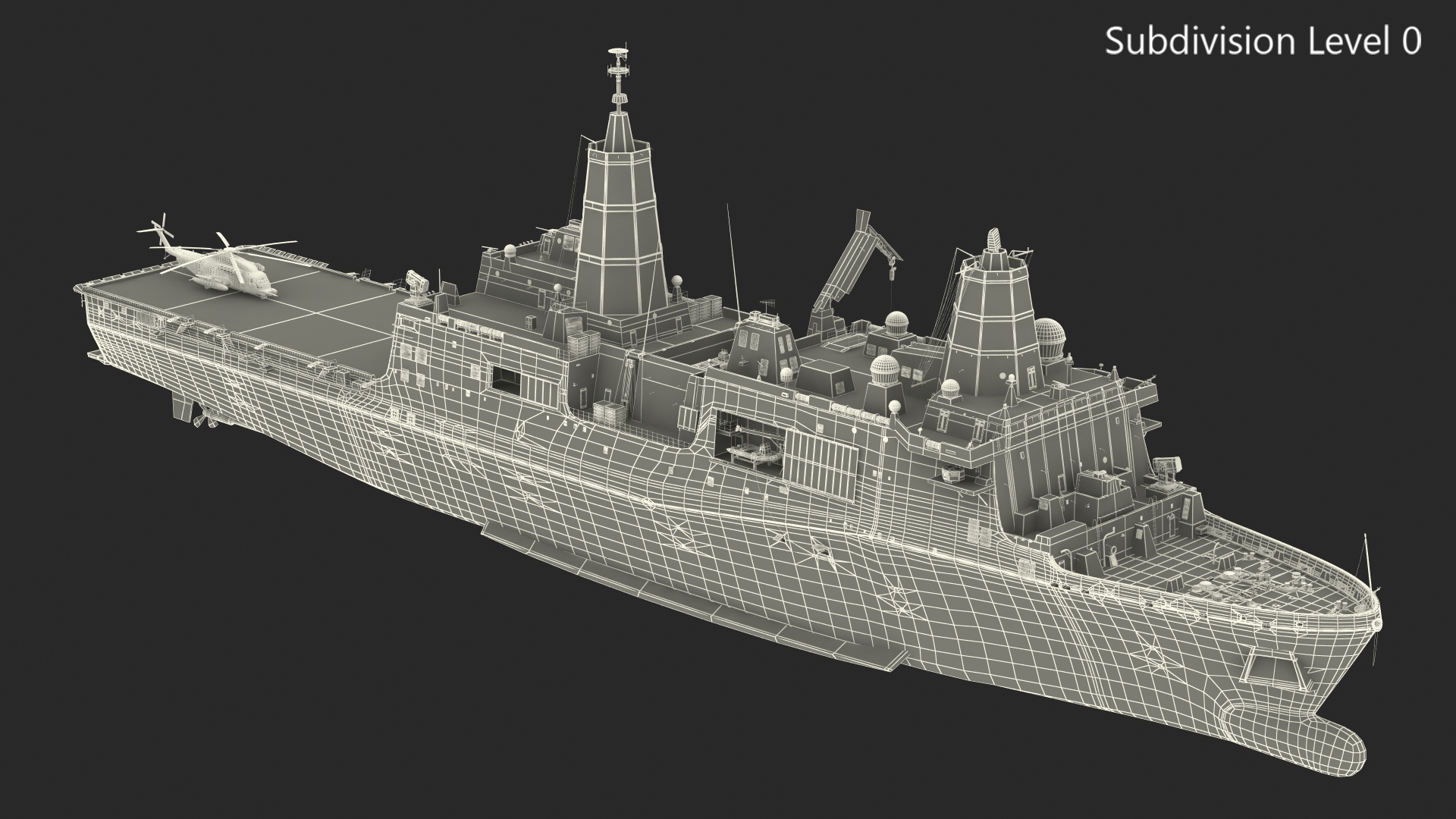 3D San Antonio Class with Sikorsky MH 53 Pave Low