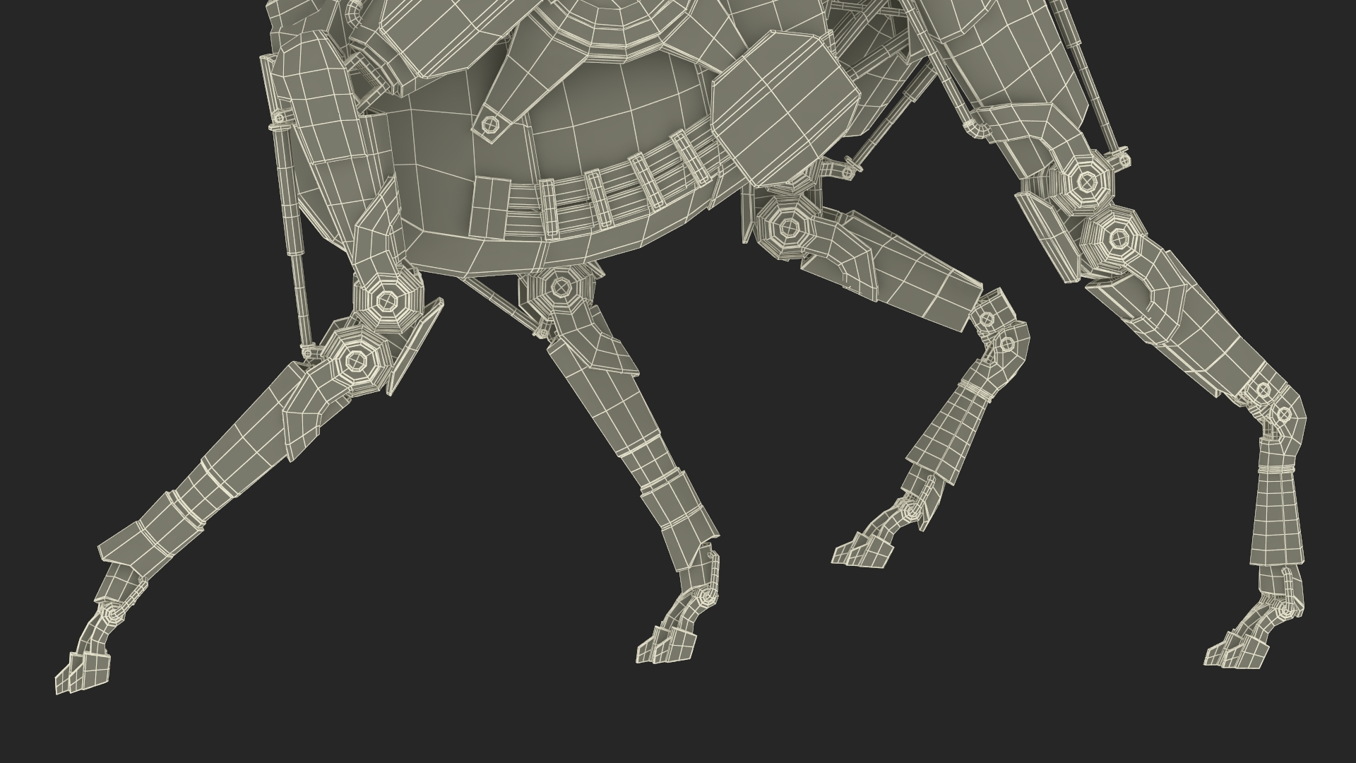 Futuristic Robotic Dog White in Walking Pose 3D model