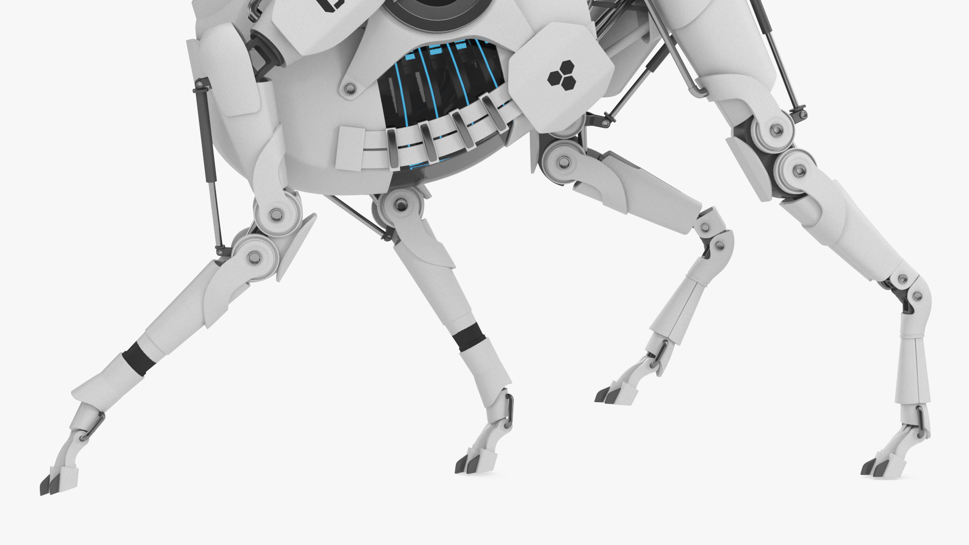 Futuristic Robotic Dog White in Walking Pose 3D model