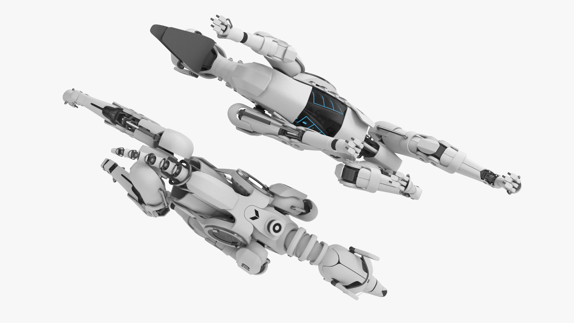 Futuristic Robotic Dog White in Walking Pose 3D model