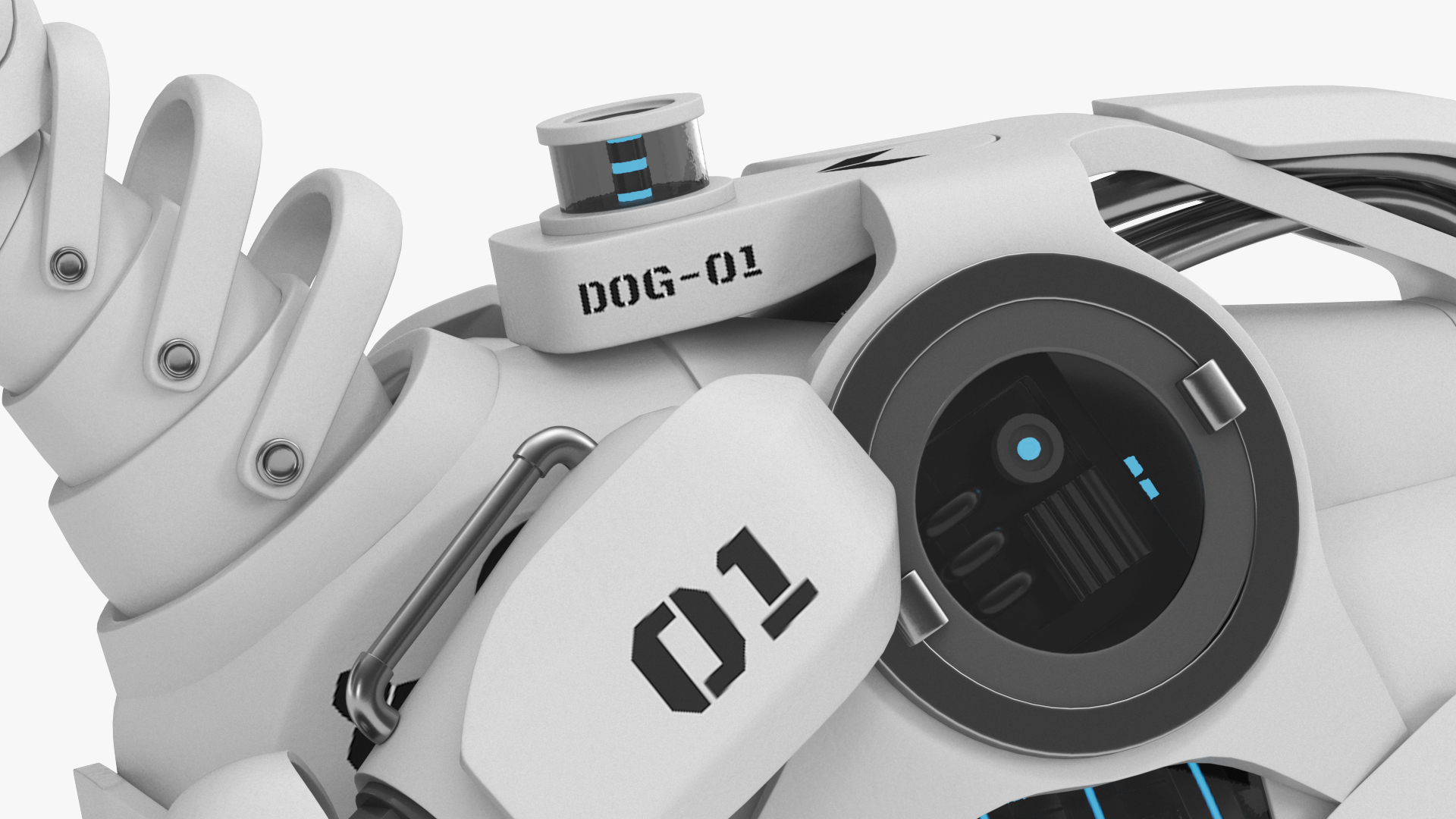 Futuristic Robotic Dog White in Walking Pose 3D model