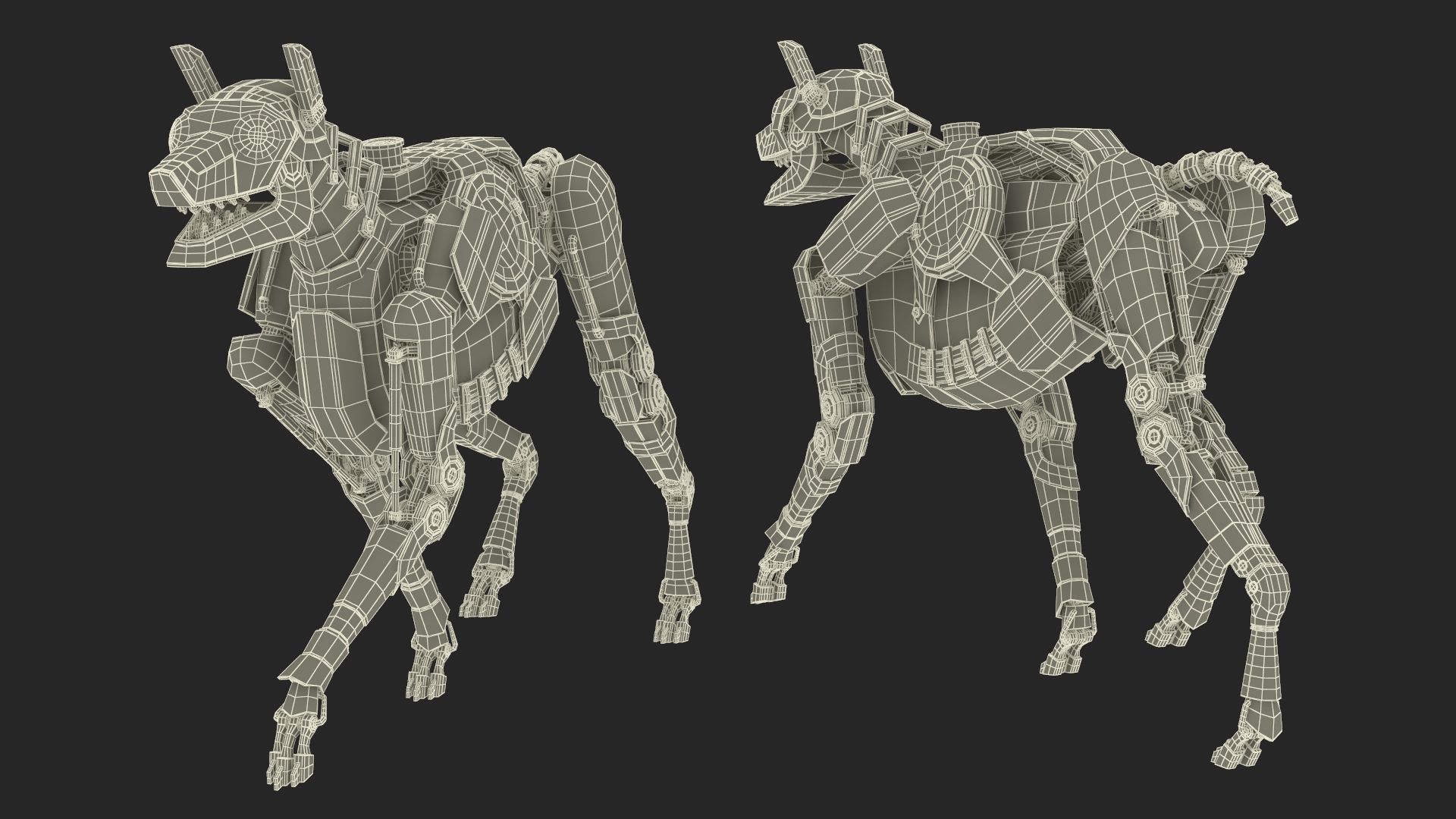 Futuristic Robotic Dog White in Walking Pose 3D model