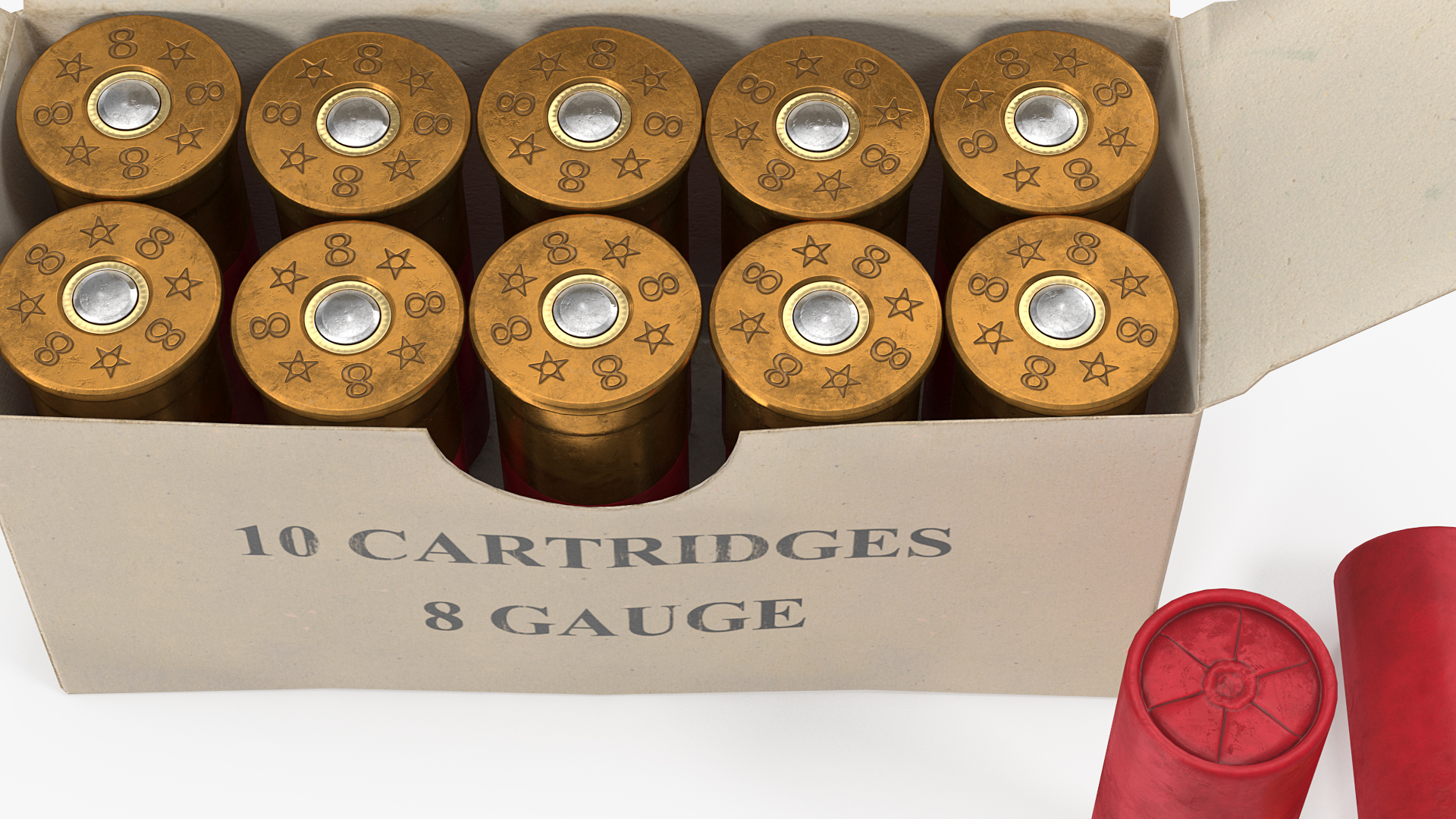 Box of 8 Gauge Shotgun Shells 3D model