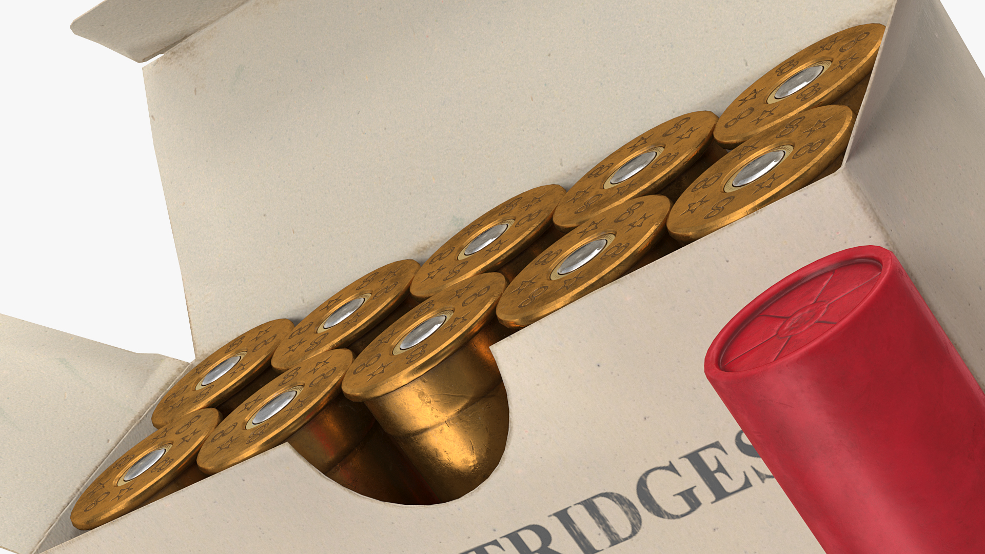 Box of 8 Gauge Shotgun Shells 3D model