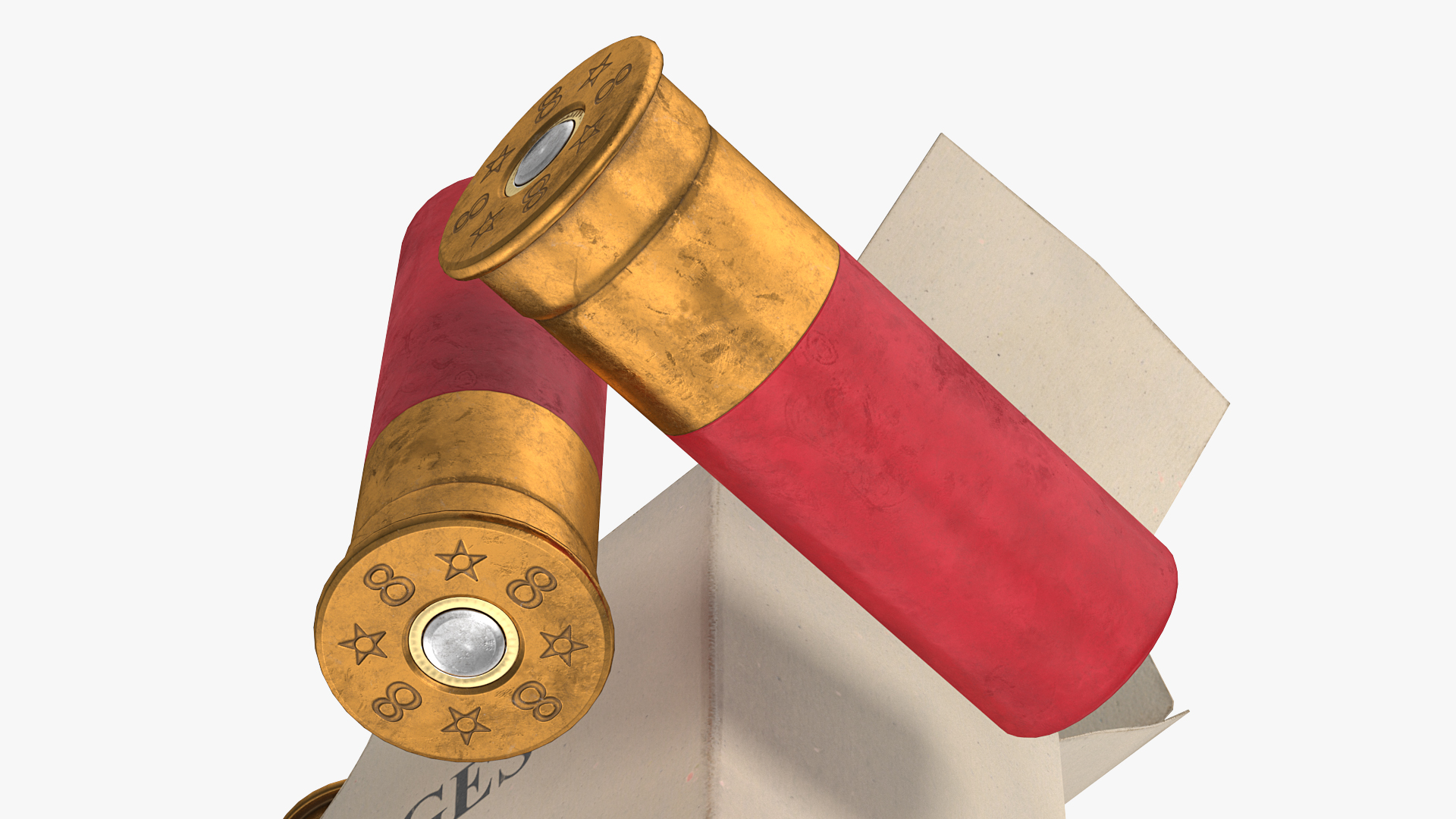 Box of 8 Gauge Shotgun Shells 3D model
