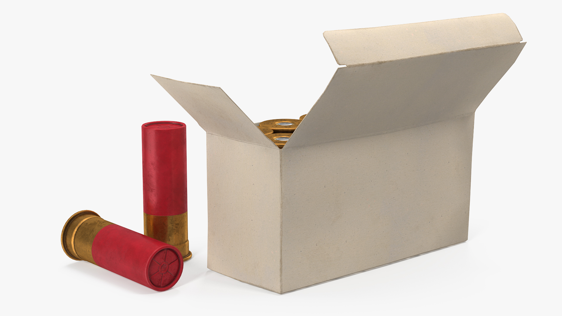 Box of 8 Gauge Shotgun Shells 3D model