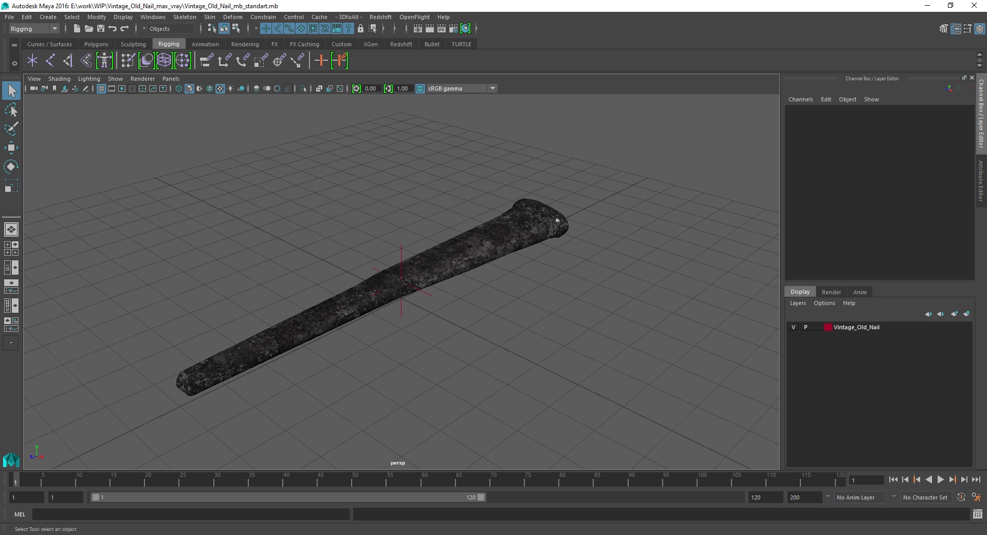 3D Vintage Old Nail