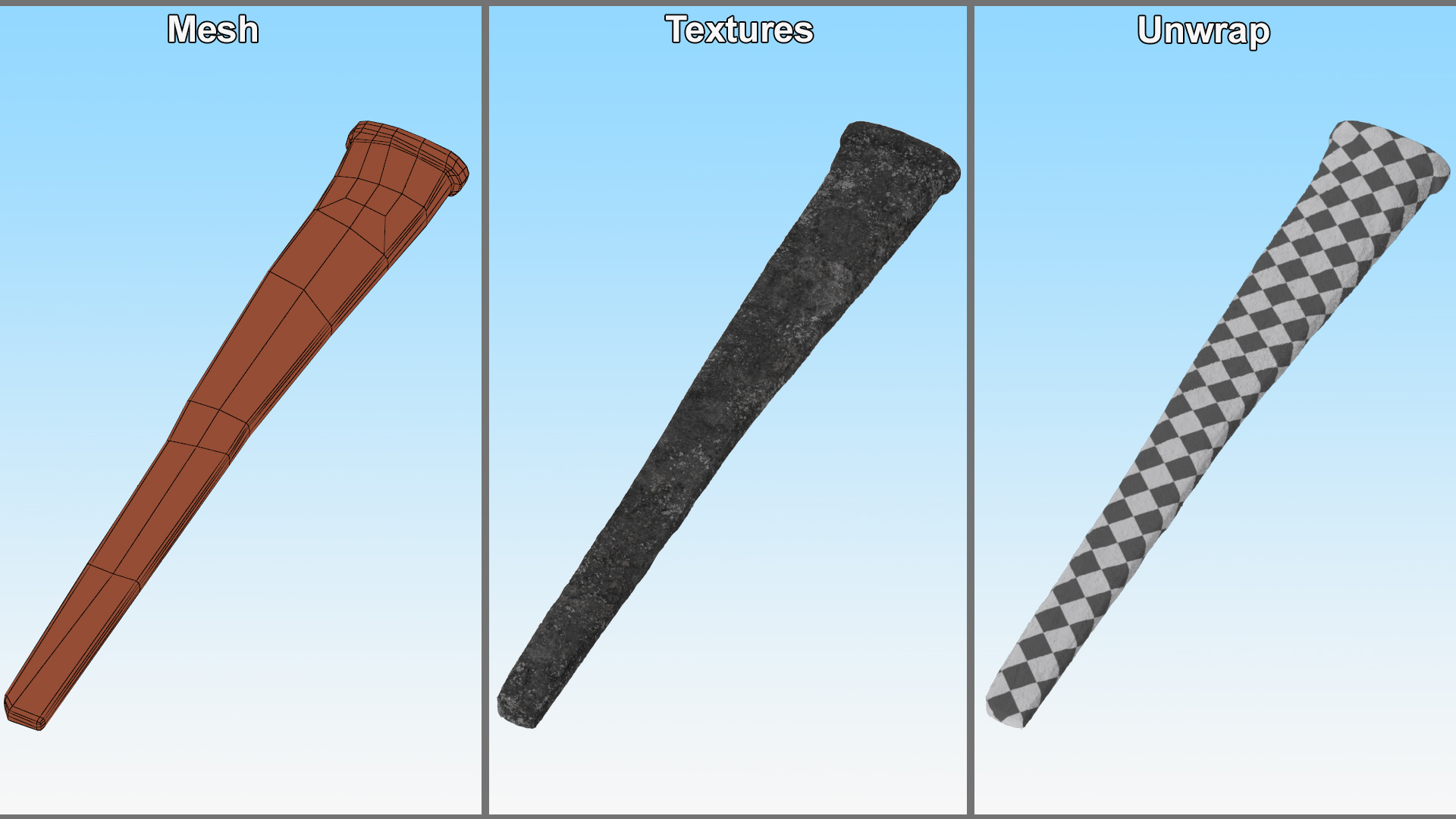 3D Vintage Old Nail