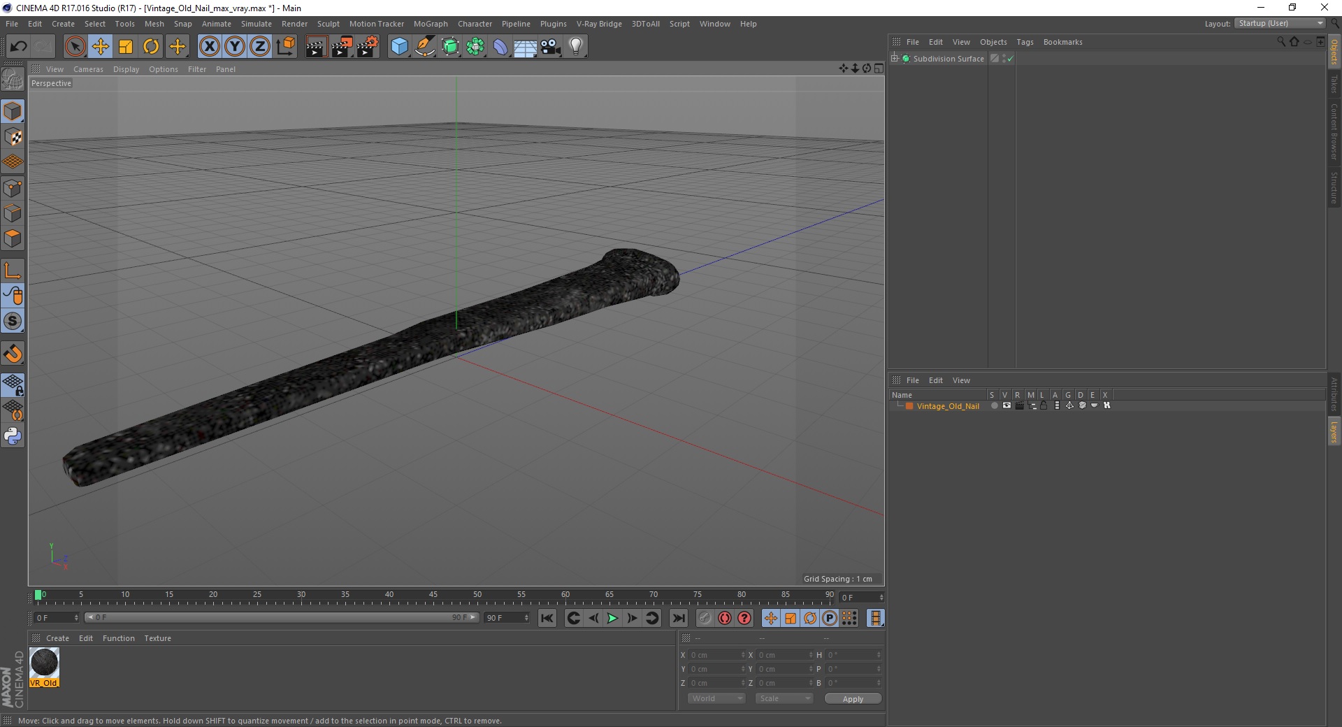 3D Vintage Old Nail