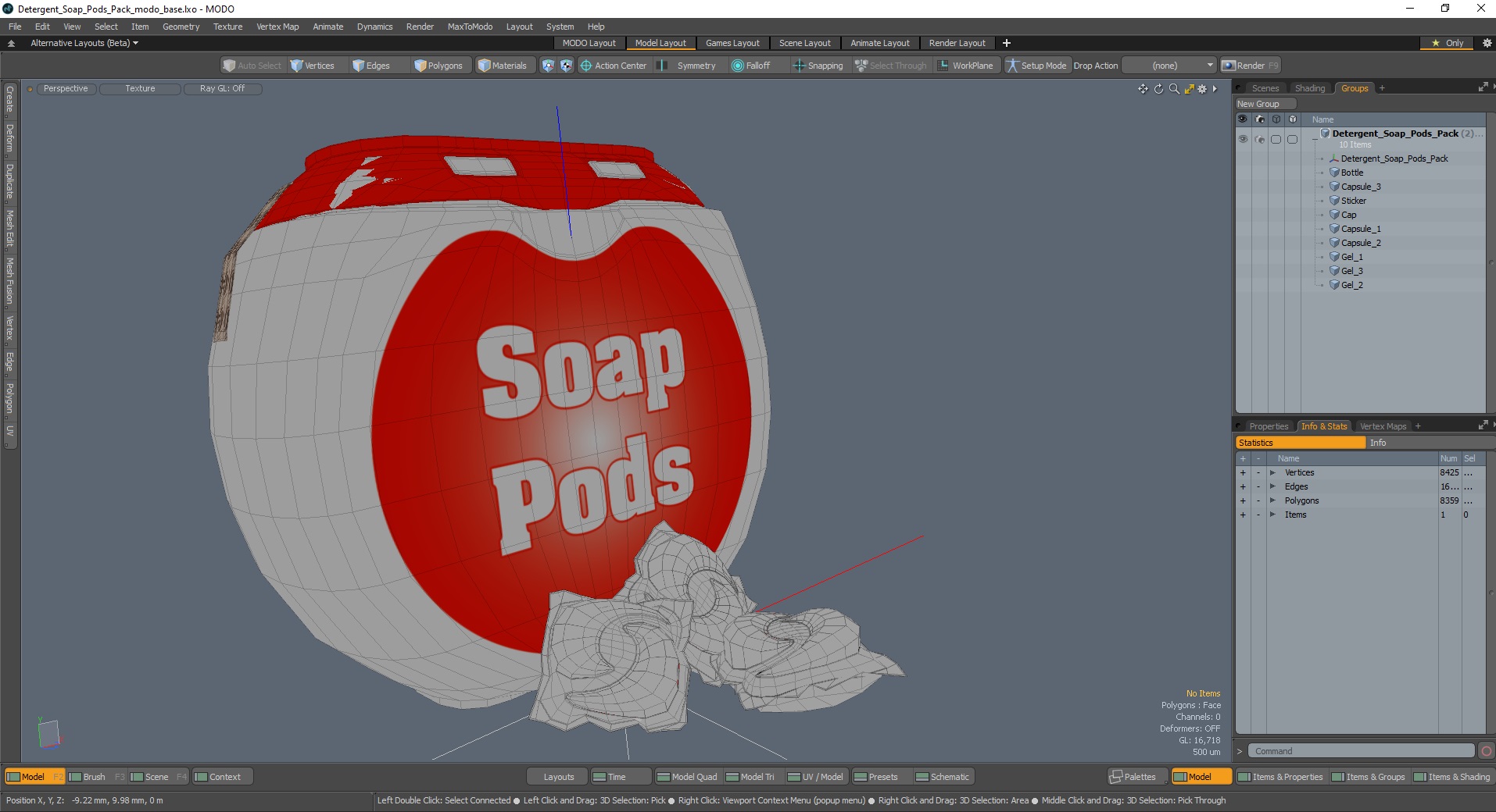 Detergent Soap Pods Pack 3D model