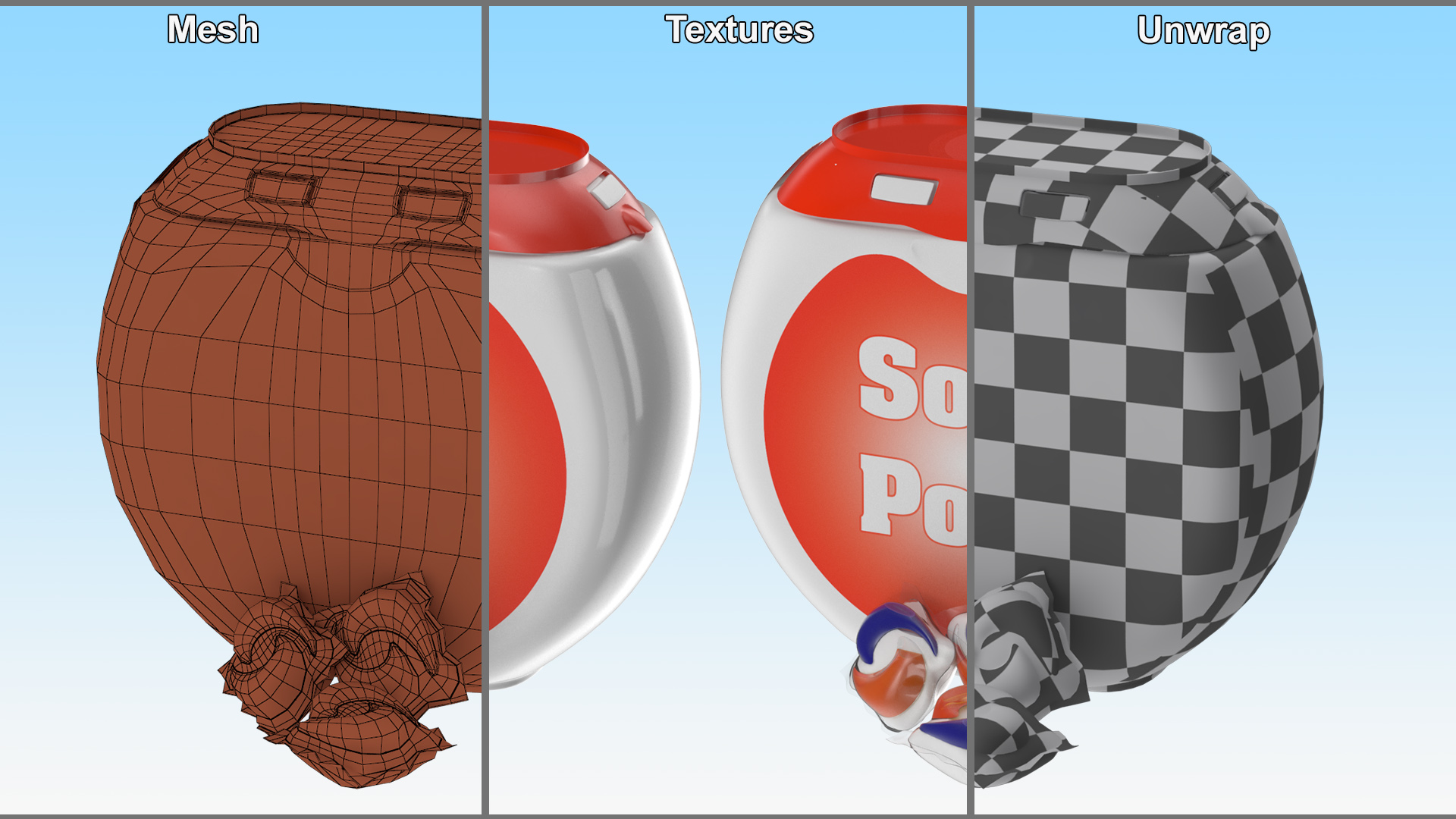 Detergent Soap Pods Pack 3D model