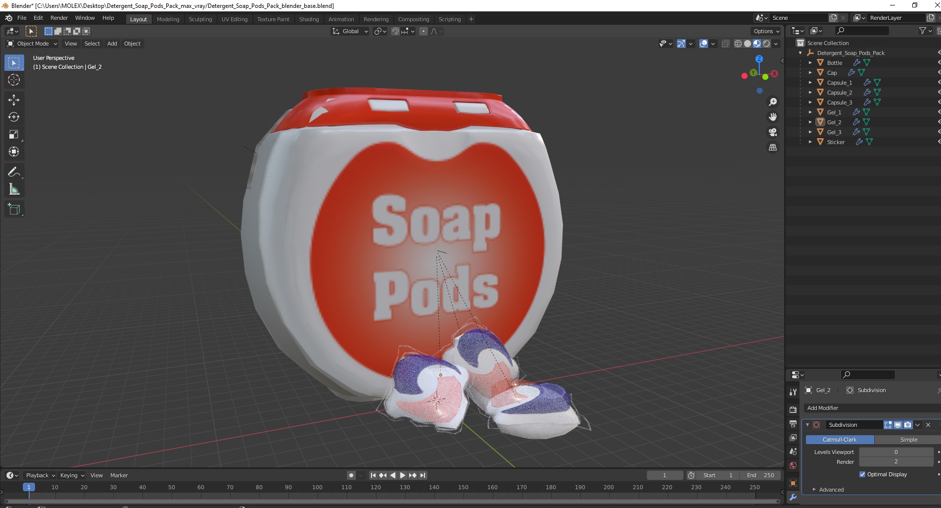 Detergent Soap Pods Pack 3D model