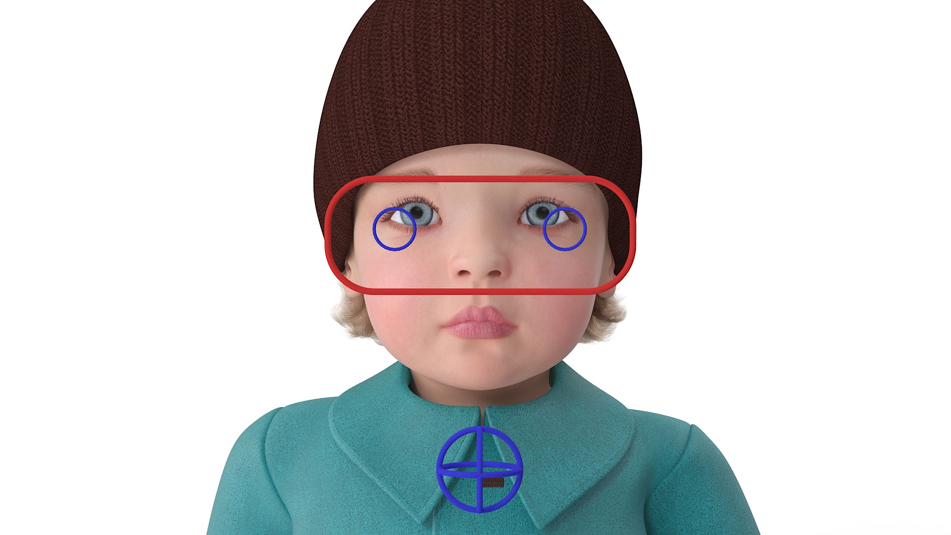 Baby Girl on Carousel Fur Rigged 3D