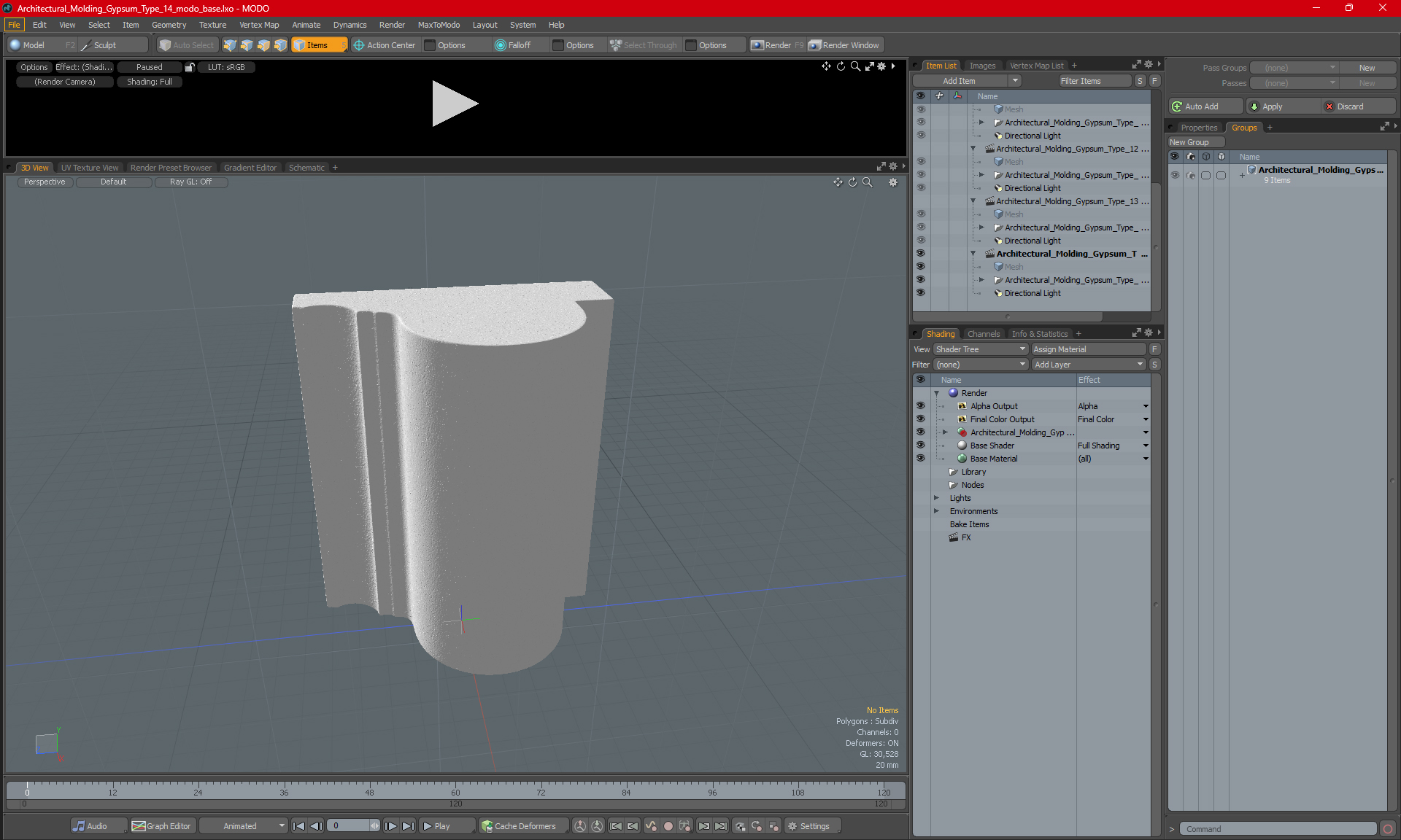 3D Architectural Molding Gypsum Type 14