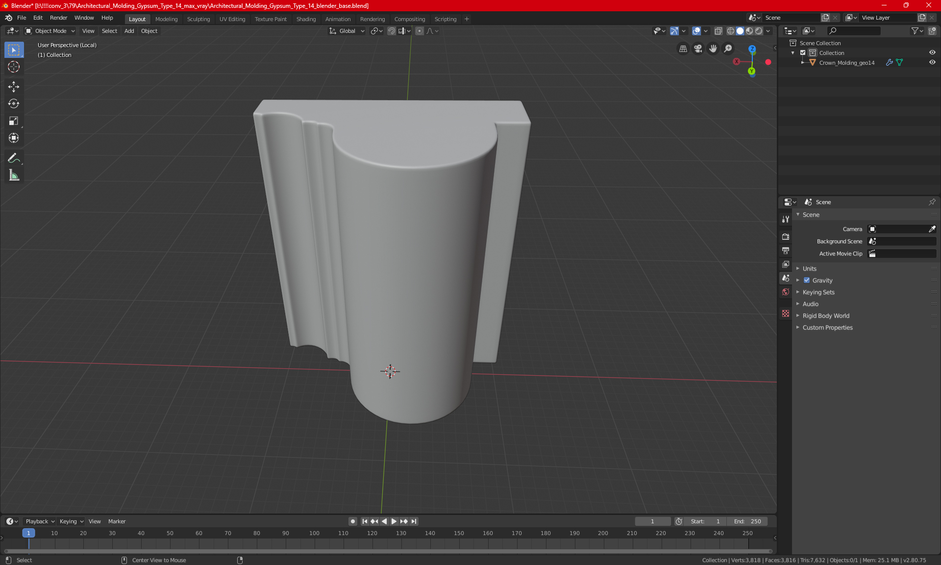 3D Architectural Molding Gypsum Type 14
