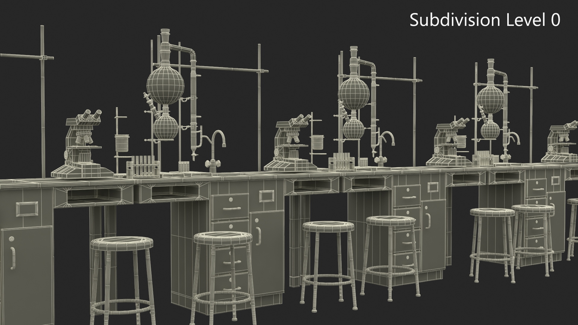 3D Laboratory Interior with Equipment and Furniture model