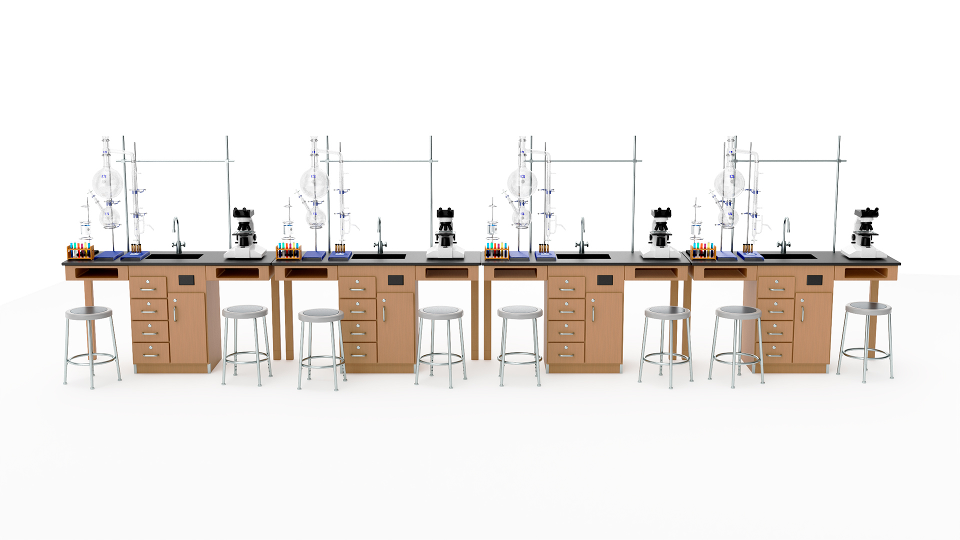 3D Laboratory Interior with Equipment and Furniture model