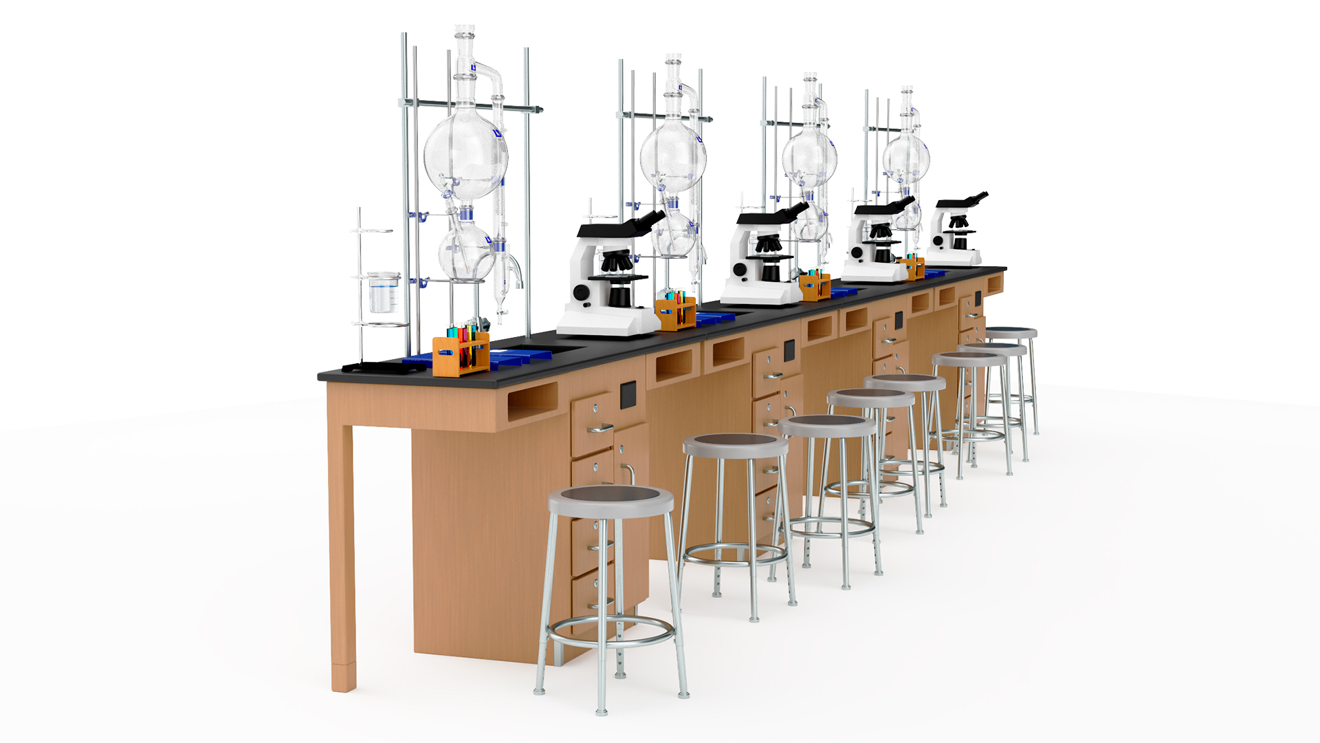 3D Laboratory Interior with Equipment and Furniture model