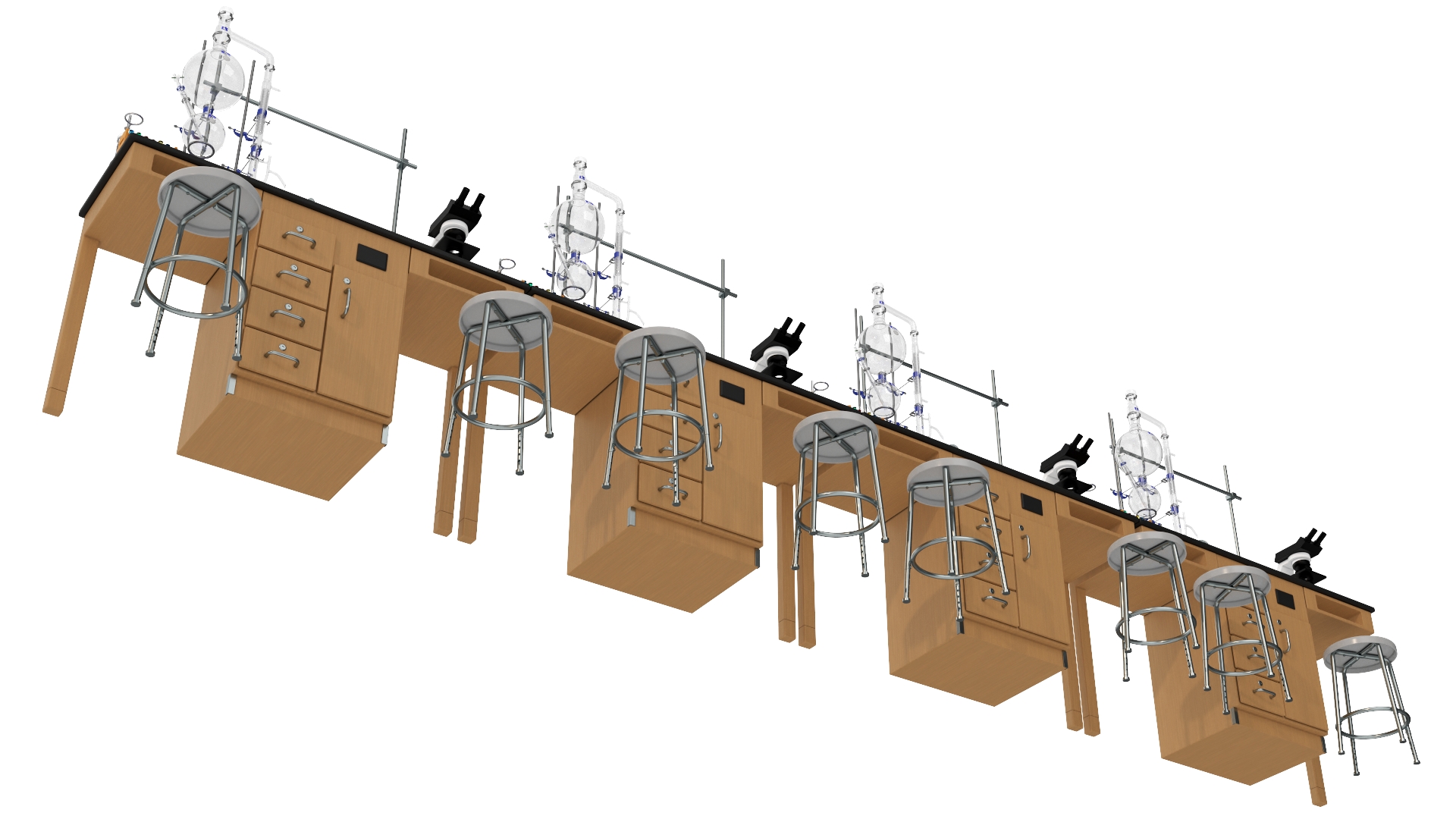 3D Laboratory Interior with Equipment and Furniture model