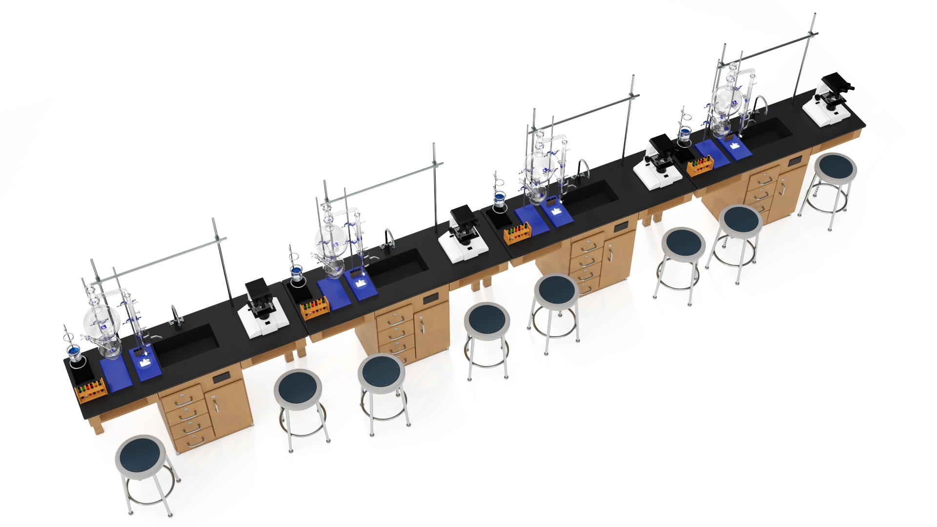 3D Laboratory Interior with Equipment and Furniture model