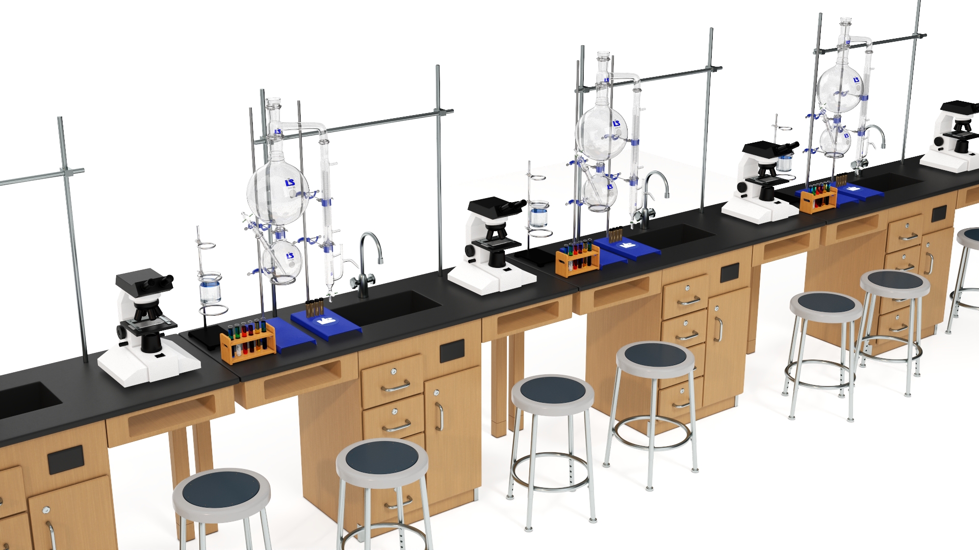 3D Laboratory Interior with Equipment and Furniture model