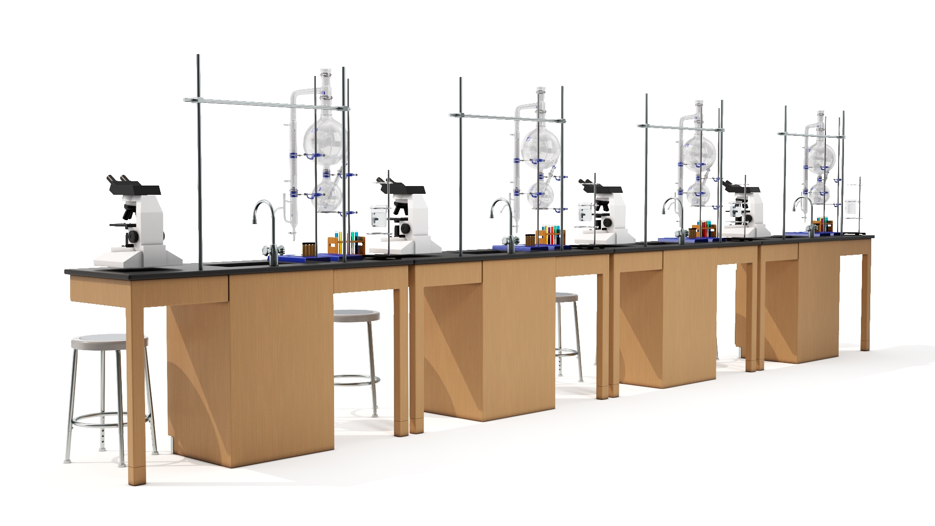 3D Laboratory Interior with Equipment and Furniture model