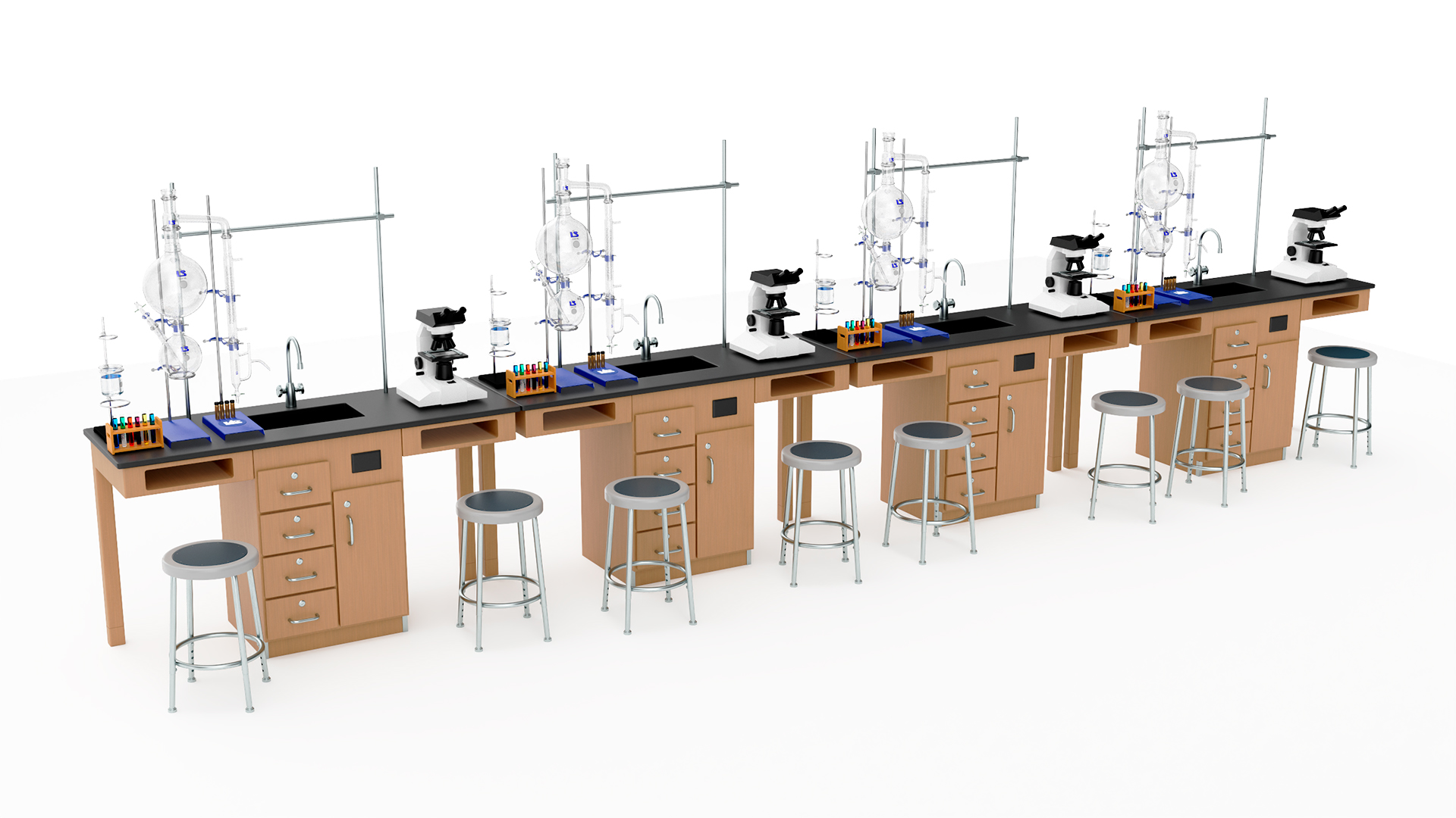 3D Laboratory Interior with Equipment and Furniture model
