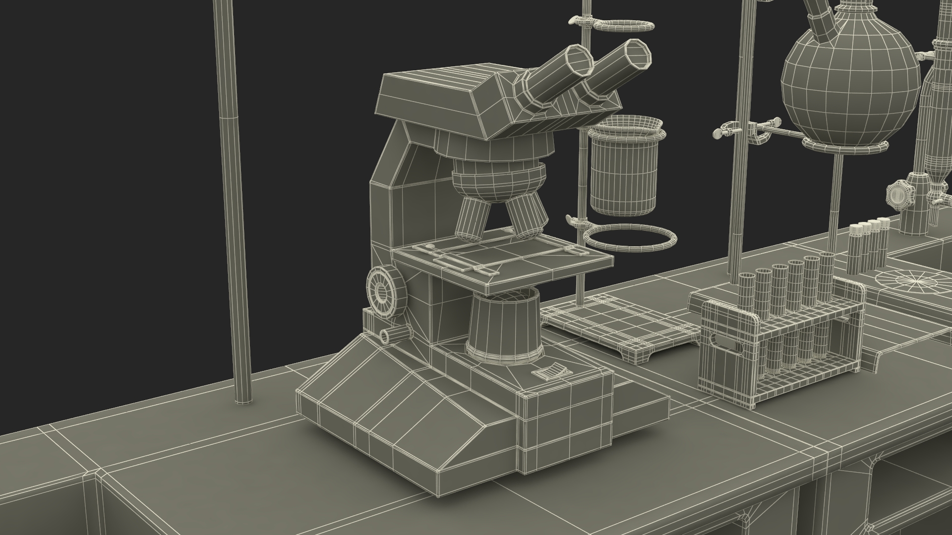 3D Laboratory Interior with Equipment and Furniture model
