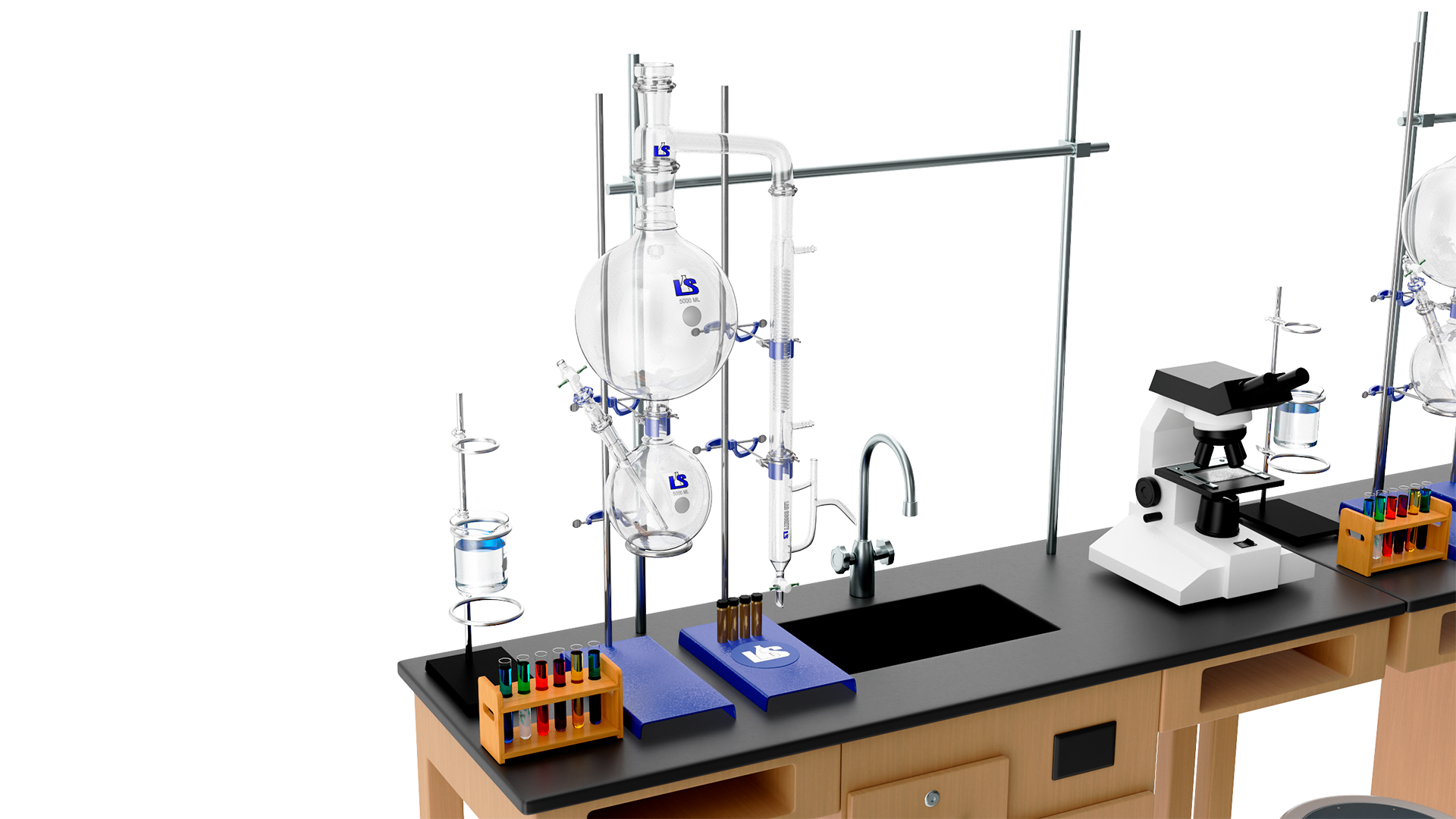 3D Laboratory Interior with Equipment and Furniture model