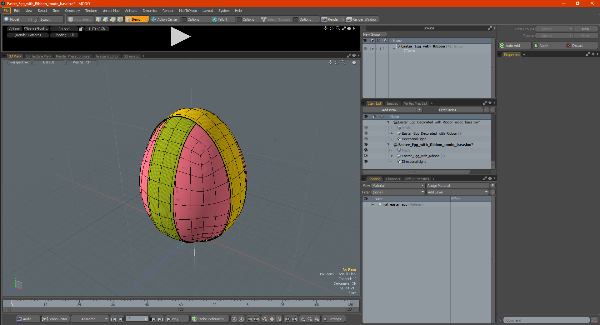 Easter Egg with Ribbon 3D