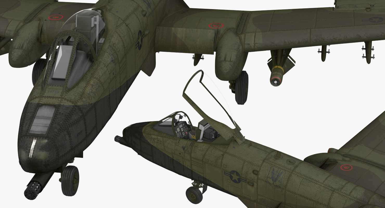 Fairchild Republic A 10 Thunderbolt II Green 3D model