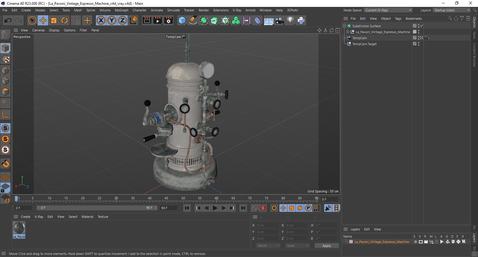 La Pavoni Vintage Espresso Machine 3D model