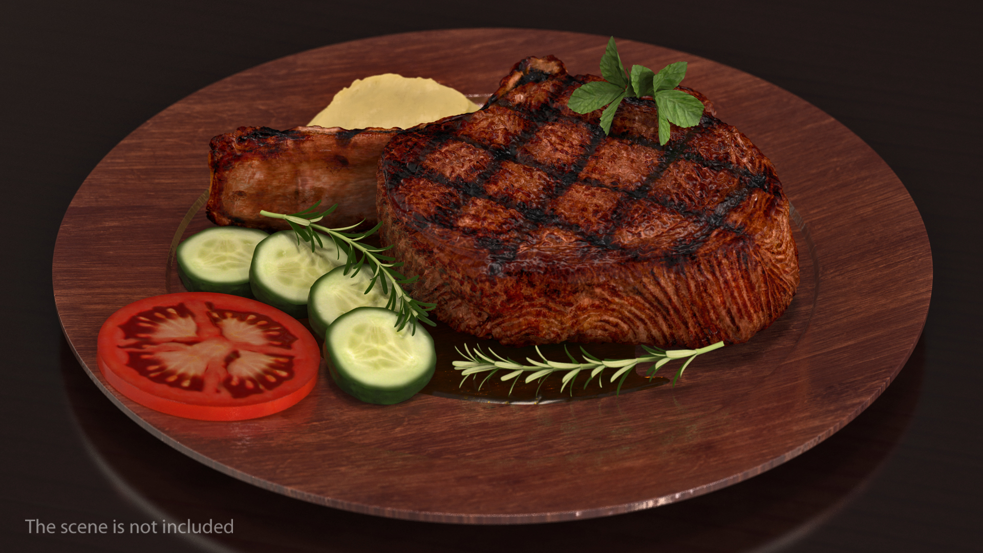 3D Grilled Rump Steak model
