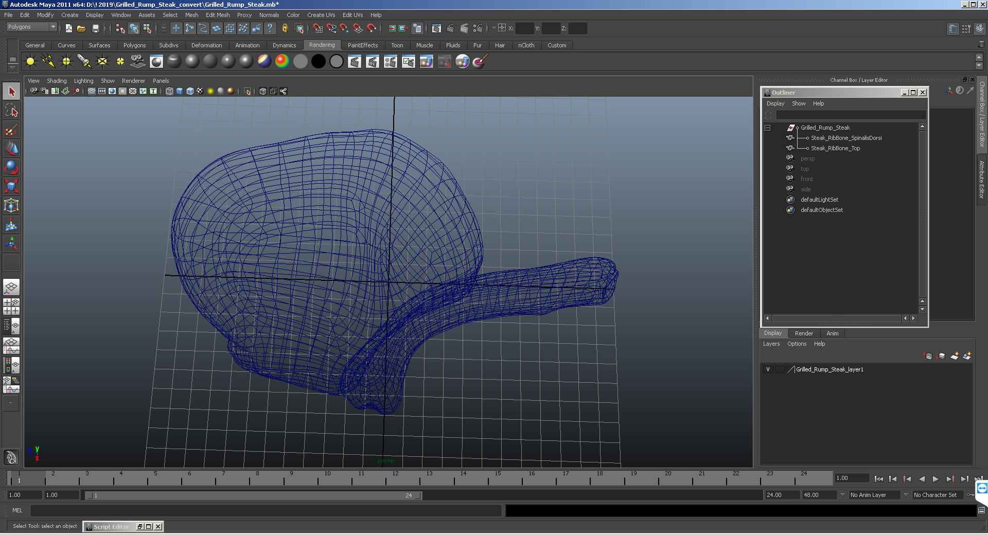 3D Grilled Rump Steak model